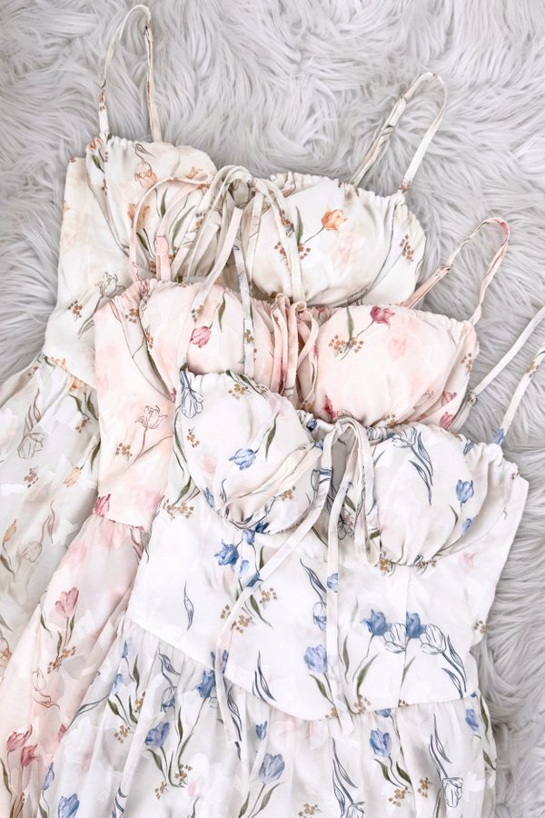 Carina Floral Bustier Padded Dress