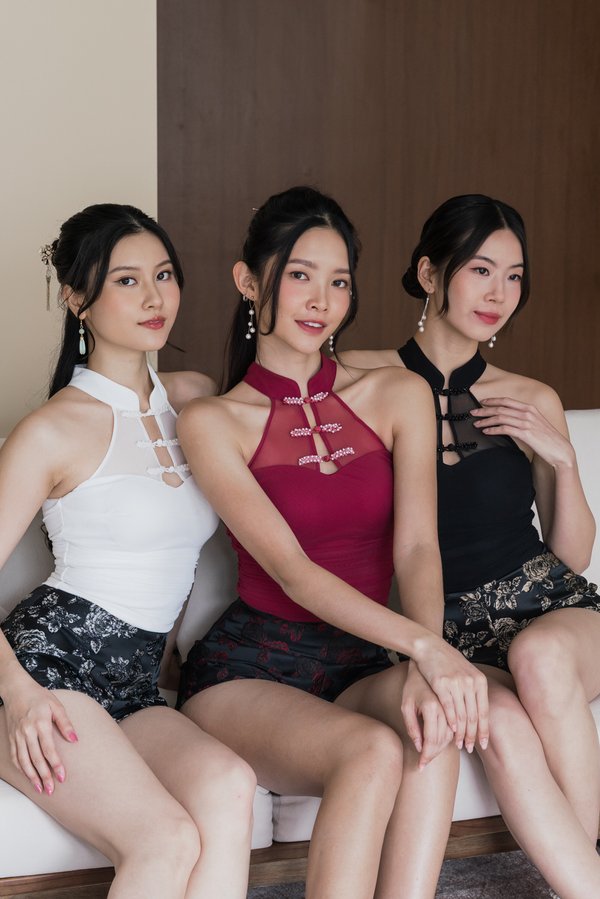 Fu Qipao Mesh Padded Top