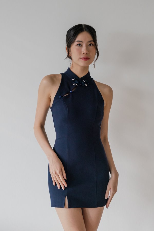 *Premium Luxe* Yuan Lace Back Padded Mini Qipao