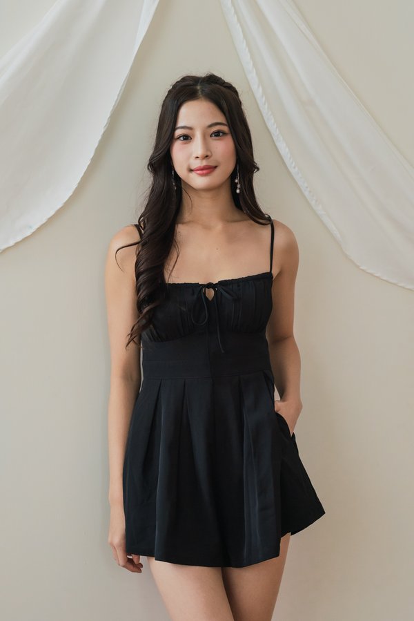 Lazandra Ruch Pleated Padded Romper