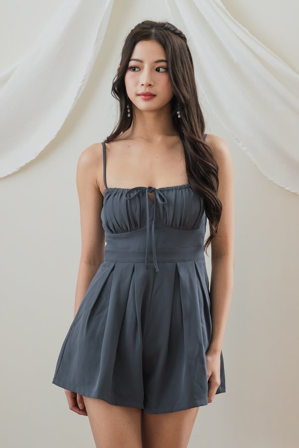 Lazandra Ruch Pleated Padded Romper