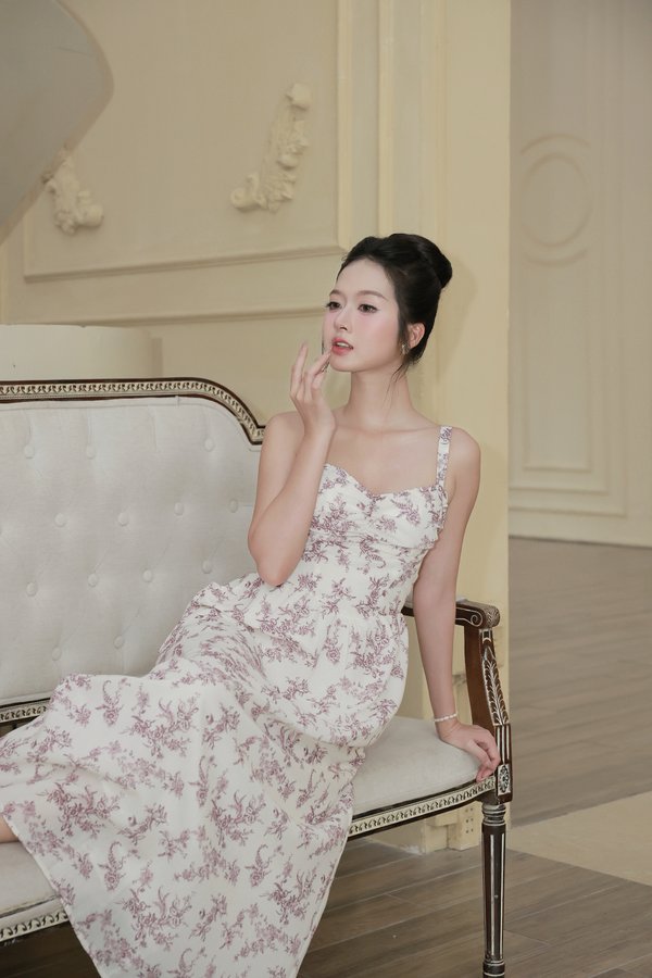 Marisa Floral Padded Maxi Dress