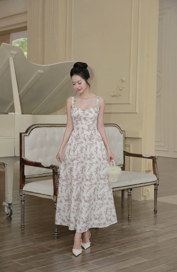 Marisa Floral Padded Maxi Dress