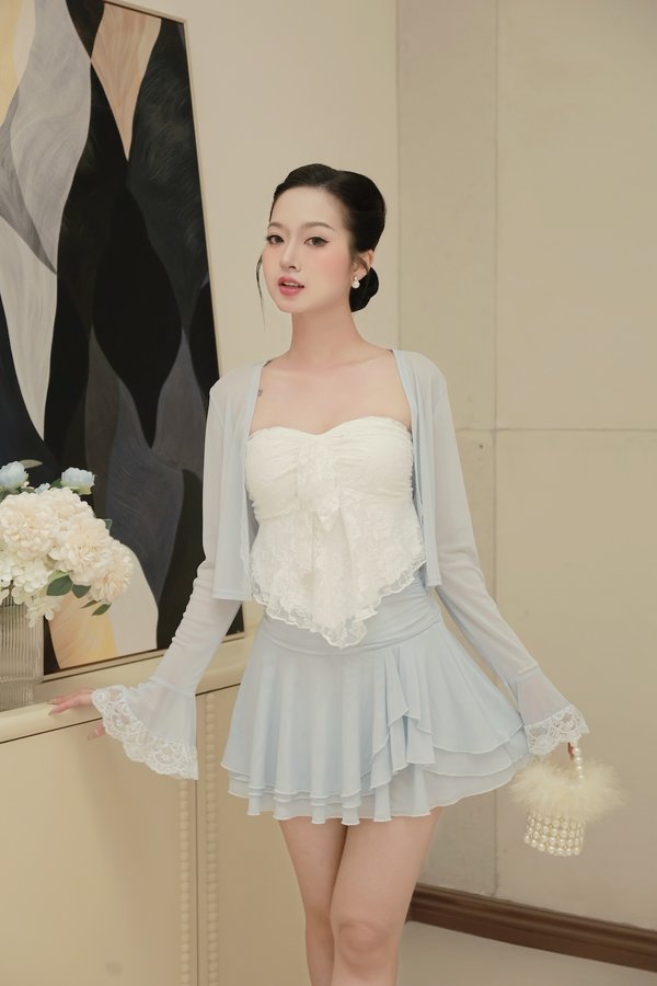 Hera Lace Self Tie Padded Tube Top