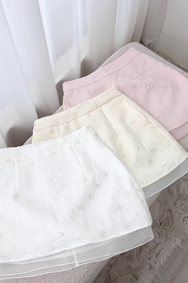 Rou Sequin Mesh Skorts