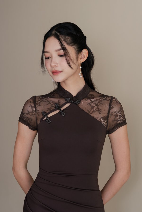 *Luxe* Ning Padded Lace Midi Qipao