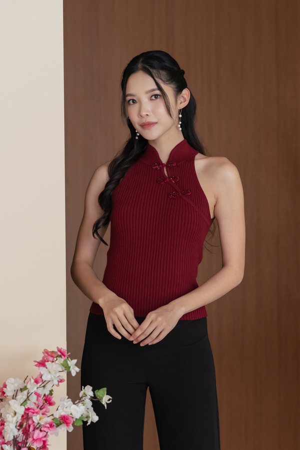 Yun Knit Qipao Top