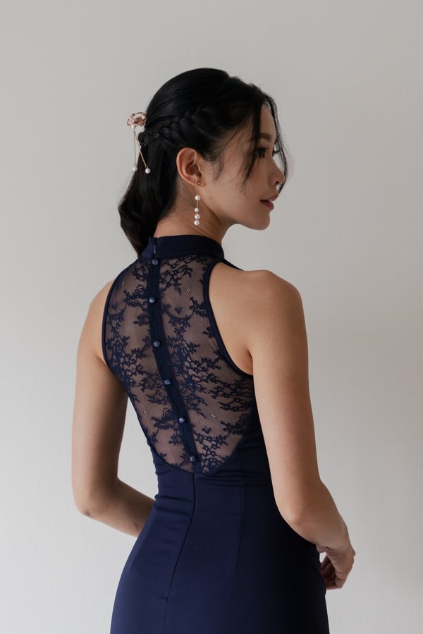 *Luxe* Fang Lace Back Padded Midi Qipao