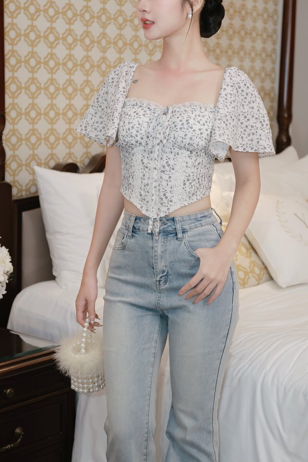 Annalise Sleeved Bustier Lace Top