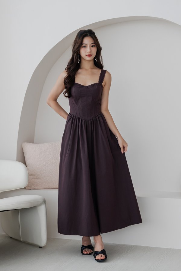 Maeve Corset Padded Maxi Dress