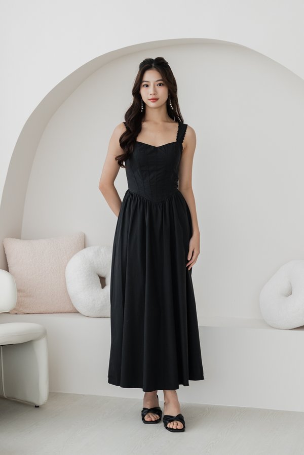 Maeve Corset Padded Maxi Dress