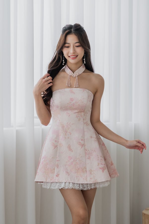 Ren Embossed Lace Padded Dress