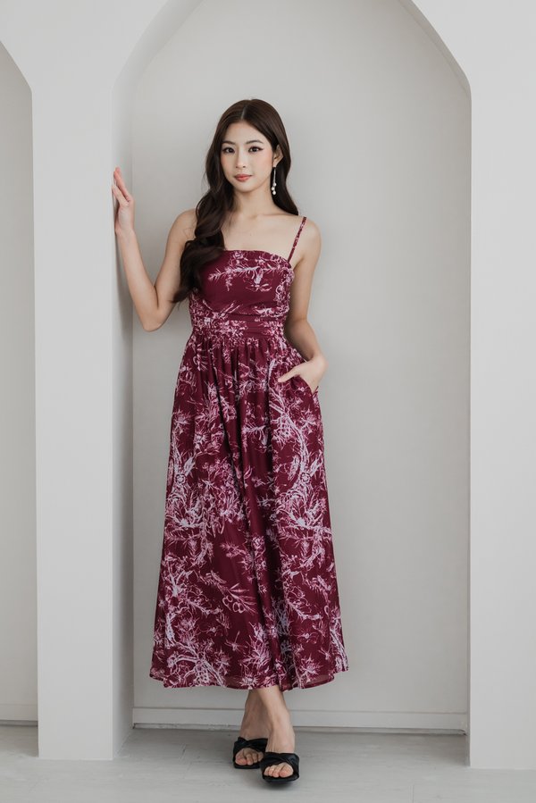 Elysia Botanical Padded Midi Dress