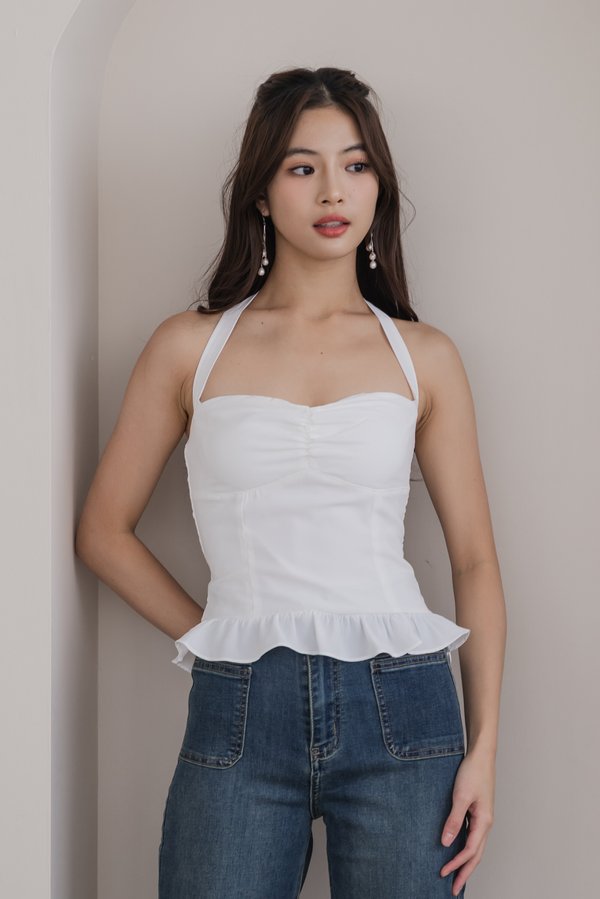 Elowen Solid Halter Padded Top