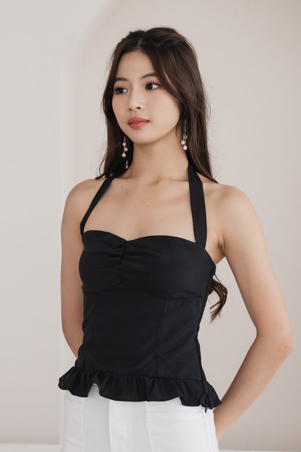 Elowen Solid Halter Padded Top