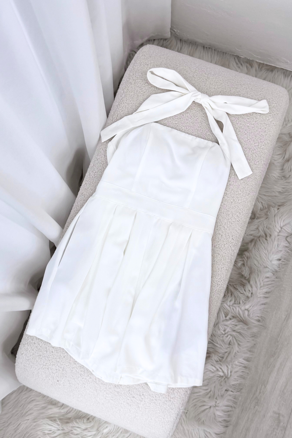[DEFECT] Lazina Halter Padded Romper (White)