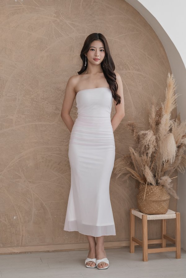 [DEFECT] Seraphie Straight Cut Mesh Padded Dress (Baby Pink, M)