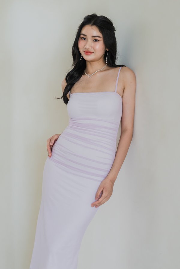 [DEFECT] Seraphie Straight Cut Mesh Padded Dress (Lilac, S)