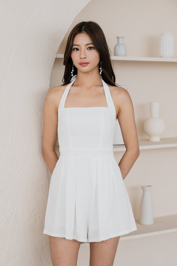 [DEFECT] Lazina Halter Padded Romper (White)