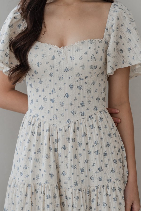 Lena Bustier Padded Flutter Sleeve Dress