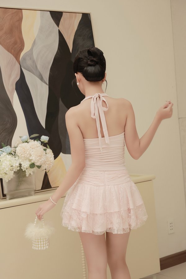 [DEFECT] Majorie Padded Cowl Neck Top (Aurora Pink, L)