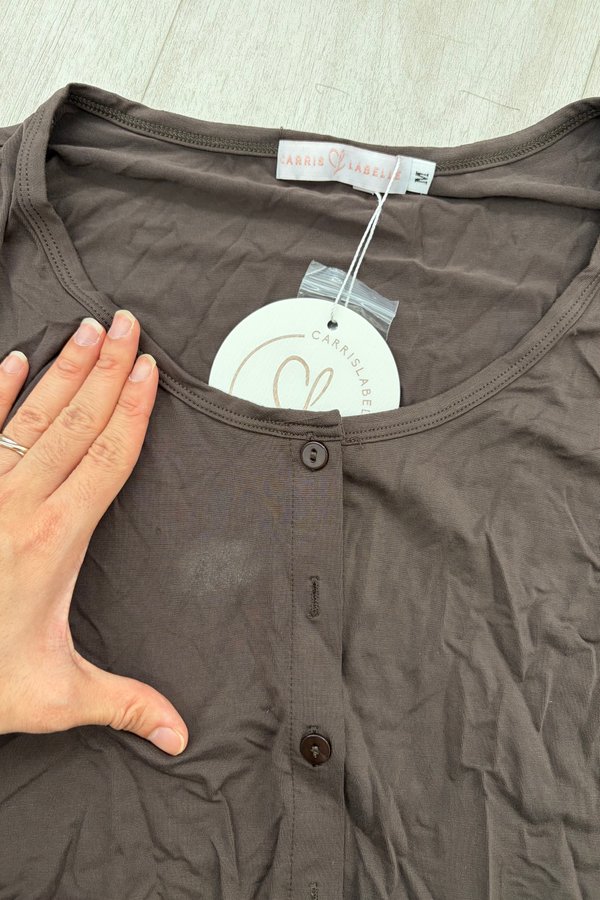 [DEFECT] Vaya Button Cardigan (Chocolate Brown, M)