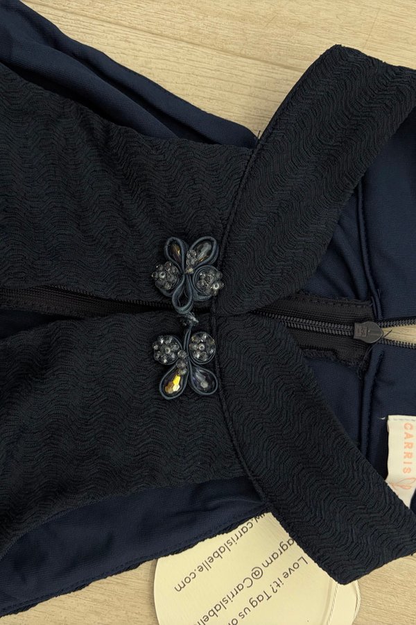 [DEFECT] Shan Textured Padded Qipao Dress (Dark Teal, L)