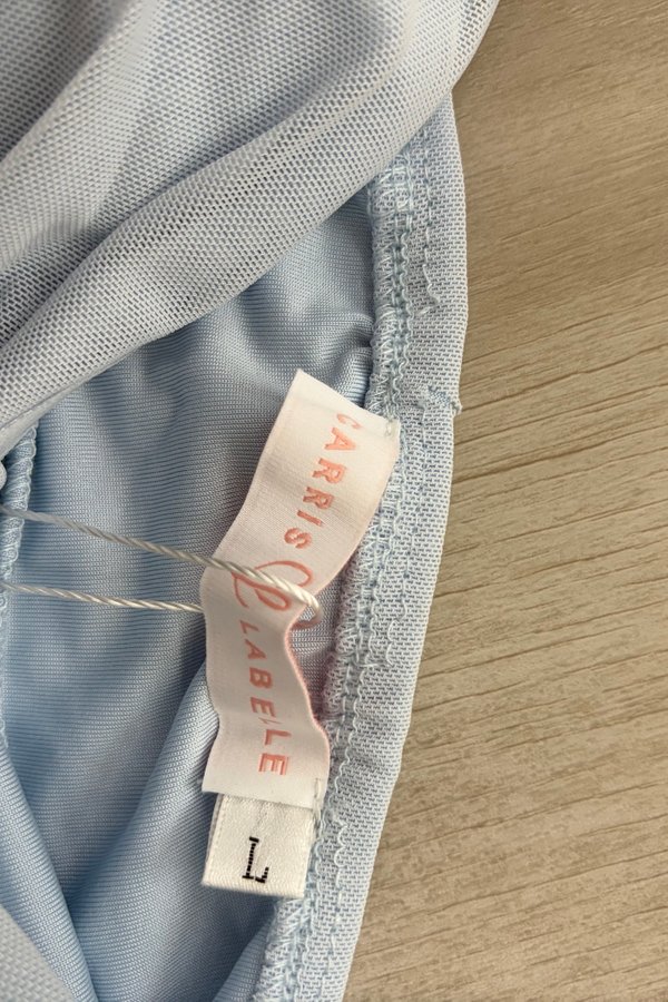 [DEFECT] Hera Mesh Self Tie Padded Tube Top (Baby Blue, L)