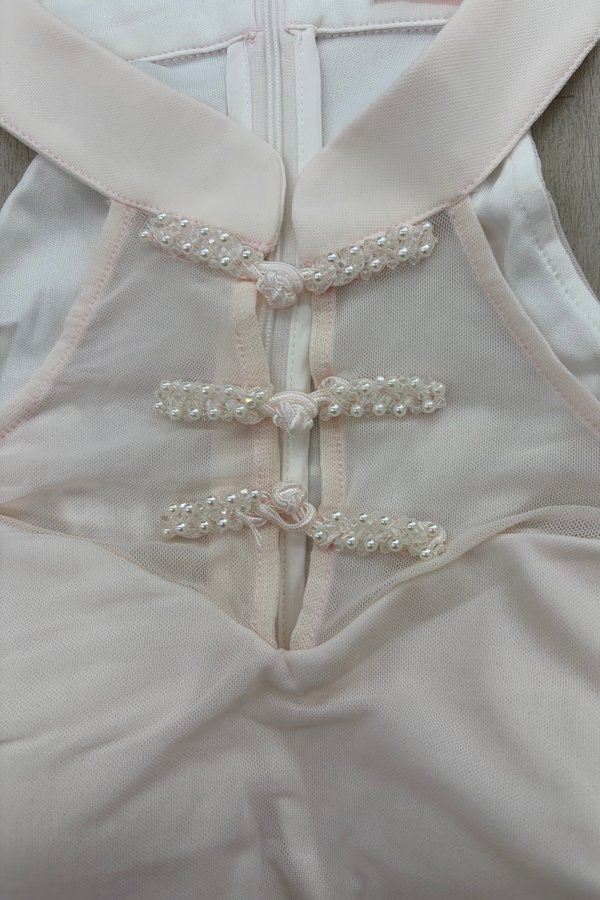 [DEFECT] Fu Qipao Mesh Padded Top (Baby Pink, M)