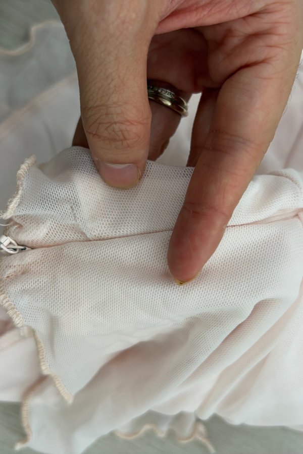 [DEFECT] Hera Mesh Self Tie Padded Tube Top (Baby Pink, XS)