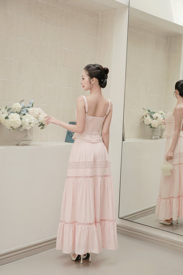 [DEFECT] Nella Lace Crochet Padded Top (Pink, M)