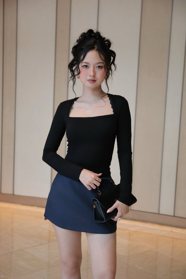 Leah Lace Long Sleeve Padded Top