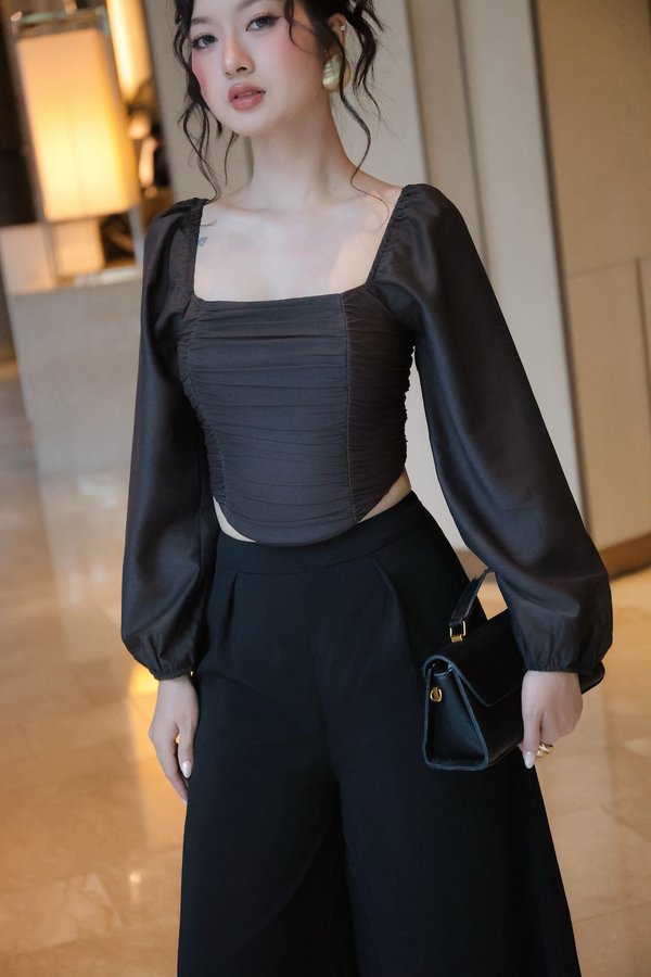 Peyton Mesh Long Sleeve Padded Top