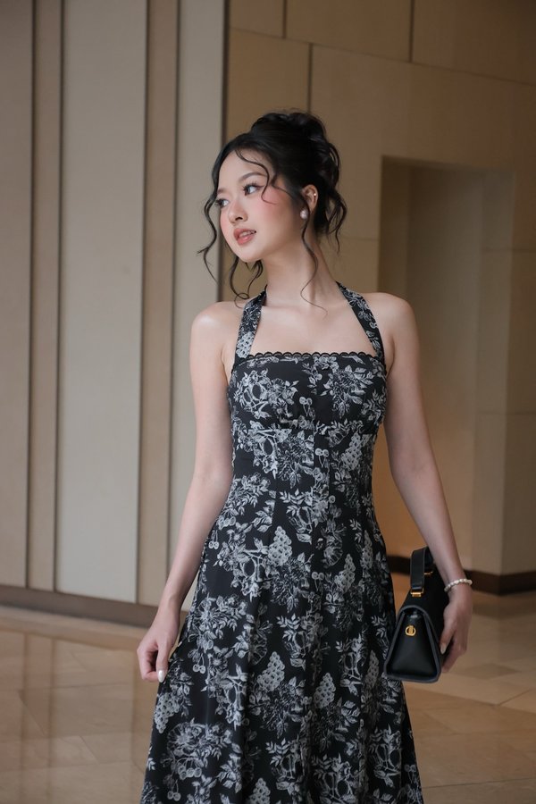 Harper Halter Padded Midi Dress