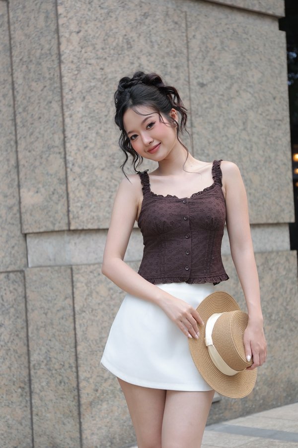 Maribel Cotton Eyelet Padded Top