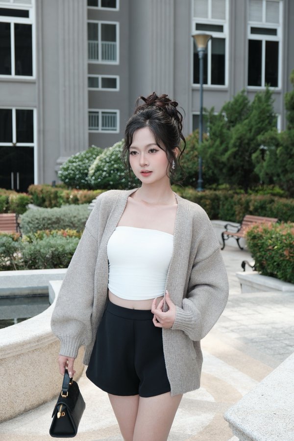 [DEFECT] Weslie Puffy Cardigan (Oat Stone, S/M)
