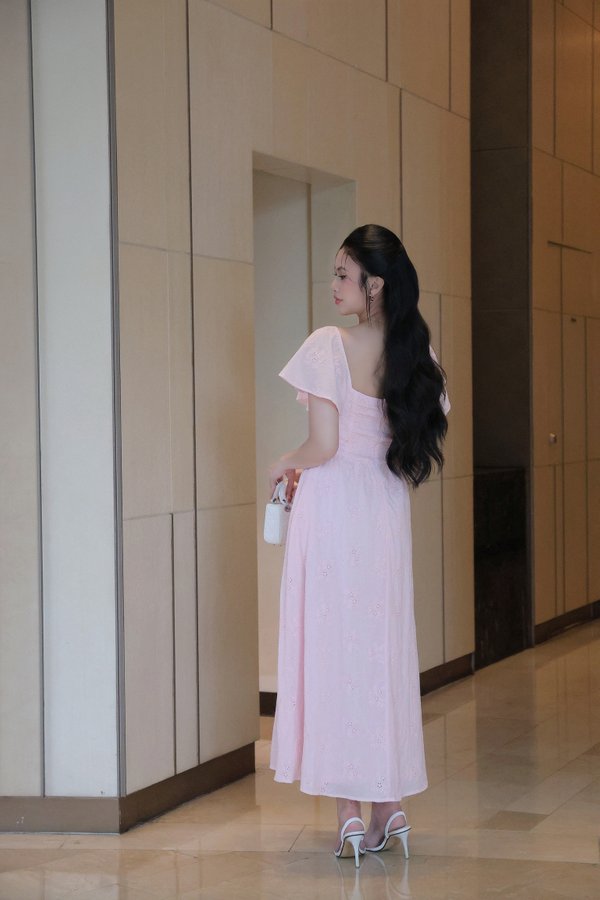 [DEFECT] Aerin Cotton Eyelet Padded Dress (Pink, S)