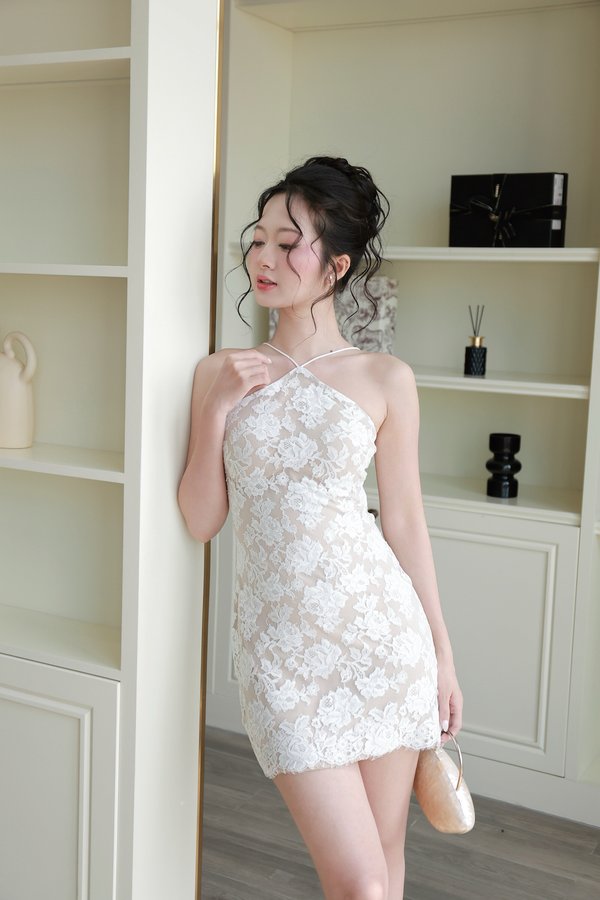 Candela Lace Halter Padded Dress