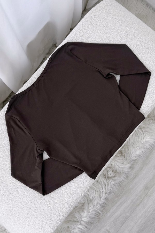 [DEFECT] Vaya Button Cardigan (Chocolate Brown, XL)