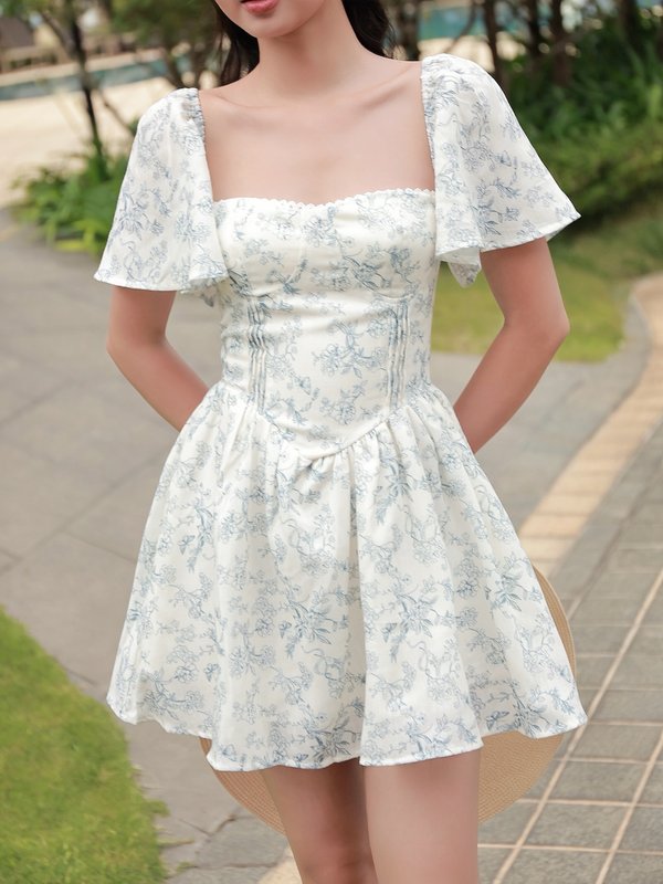[SLEEVED] Anya Botanic Bustier Padded Dress