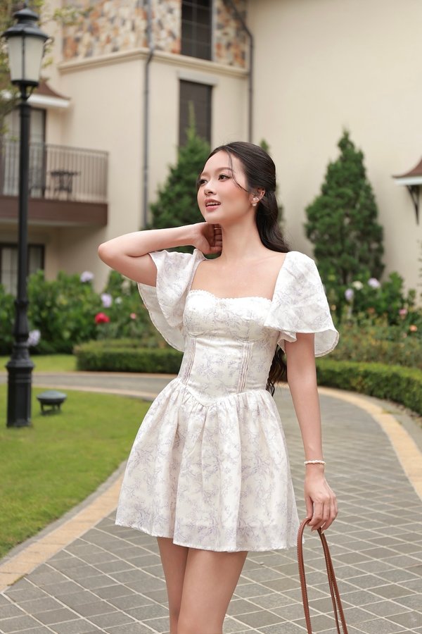 [SLEEVED] Anya Botanic Bustier Padded Dress