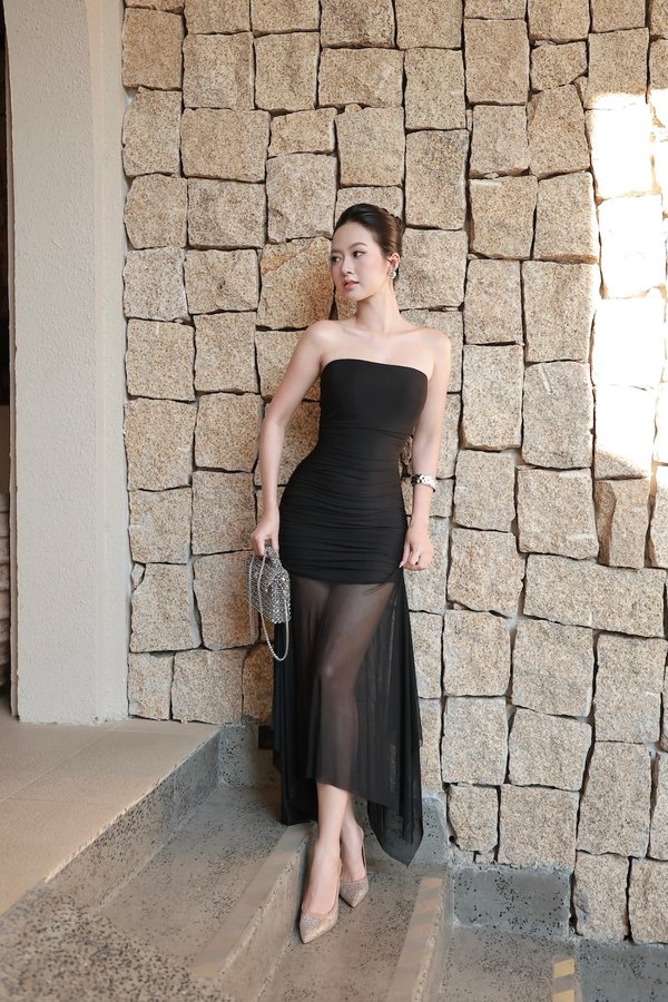 Sydney Mesh Mermaid Padded Midi Dress