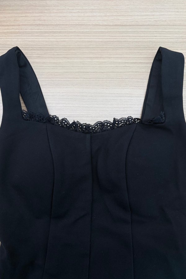 [DEFECT] *Premium Luxe* Emberly Ribbon Lace Padded Dress (Black, XXS)
