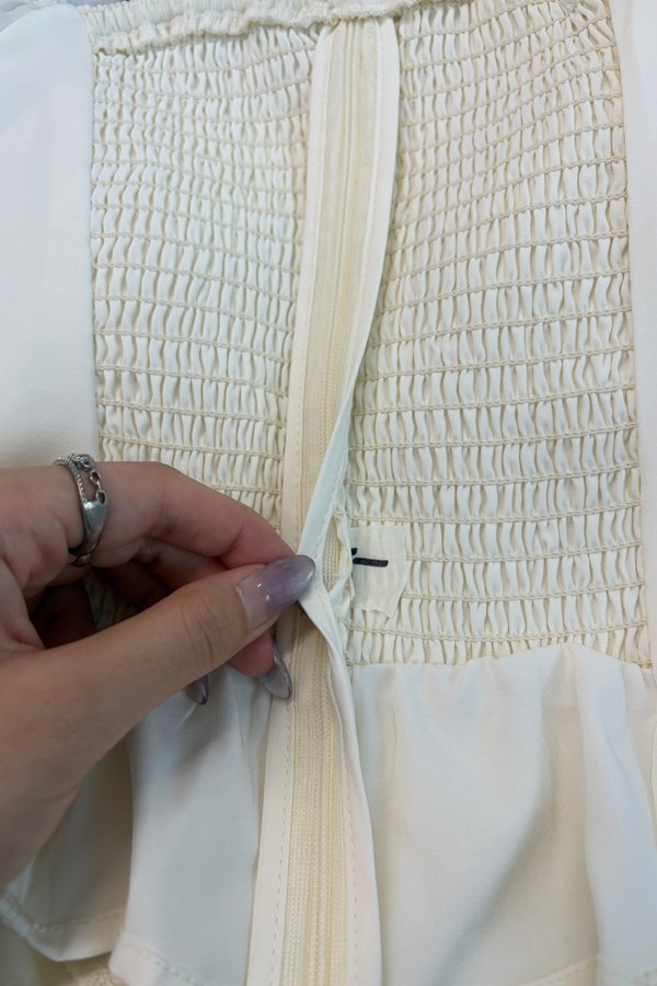 [DEFECT] [Sleeved] Mariella Lace Crochet Padded Top (Belle Yellow, M)