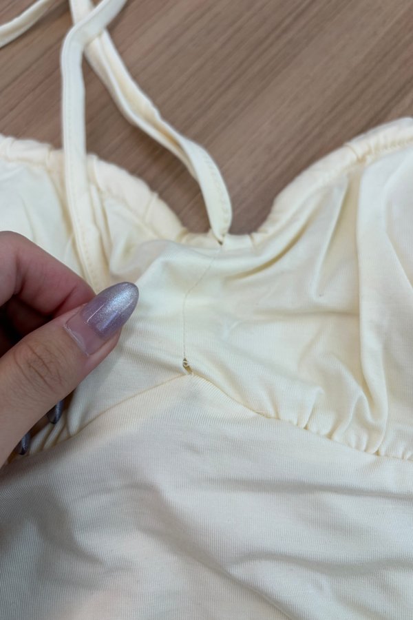 [DEFECT] Yvette Drawstring Padded Top (Yellow, XS)
