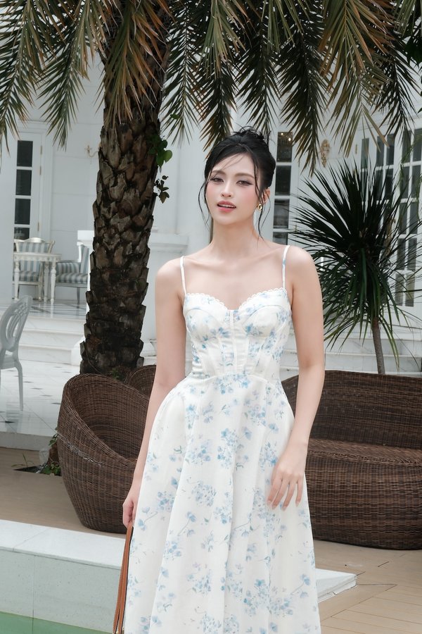 Velina Corset Padded Maxi Dress
