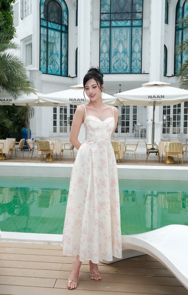 Velina Corset Padded Maxi Dress