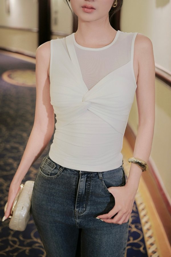 Kezia Mesh Twist Knot Padded Top