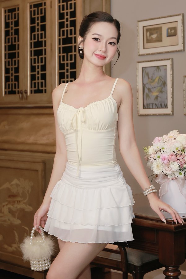 [DEFECT] Yvette Drawstring Padded Top (Yellow, XS)