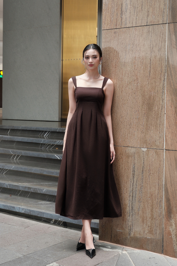 Paisley Linen Padded Dress